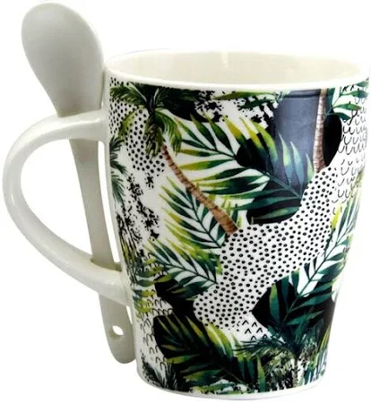 Treo Wildlife Flora Ceramic Mug With Spoon - Standard